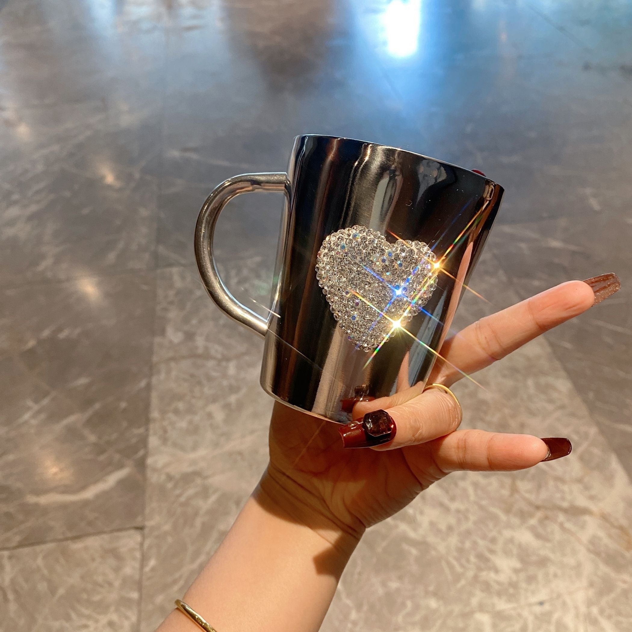 Caneca de Aço Inox com Cristal