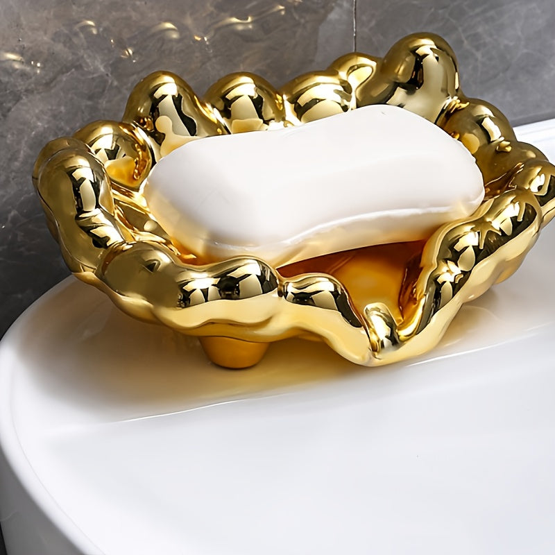Porta-Sabonete Luxo Cloud Gold Design Minimalista