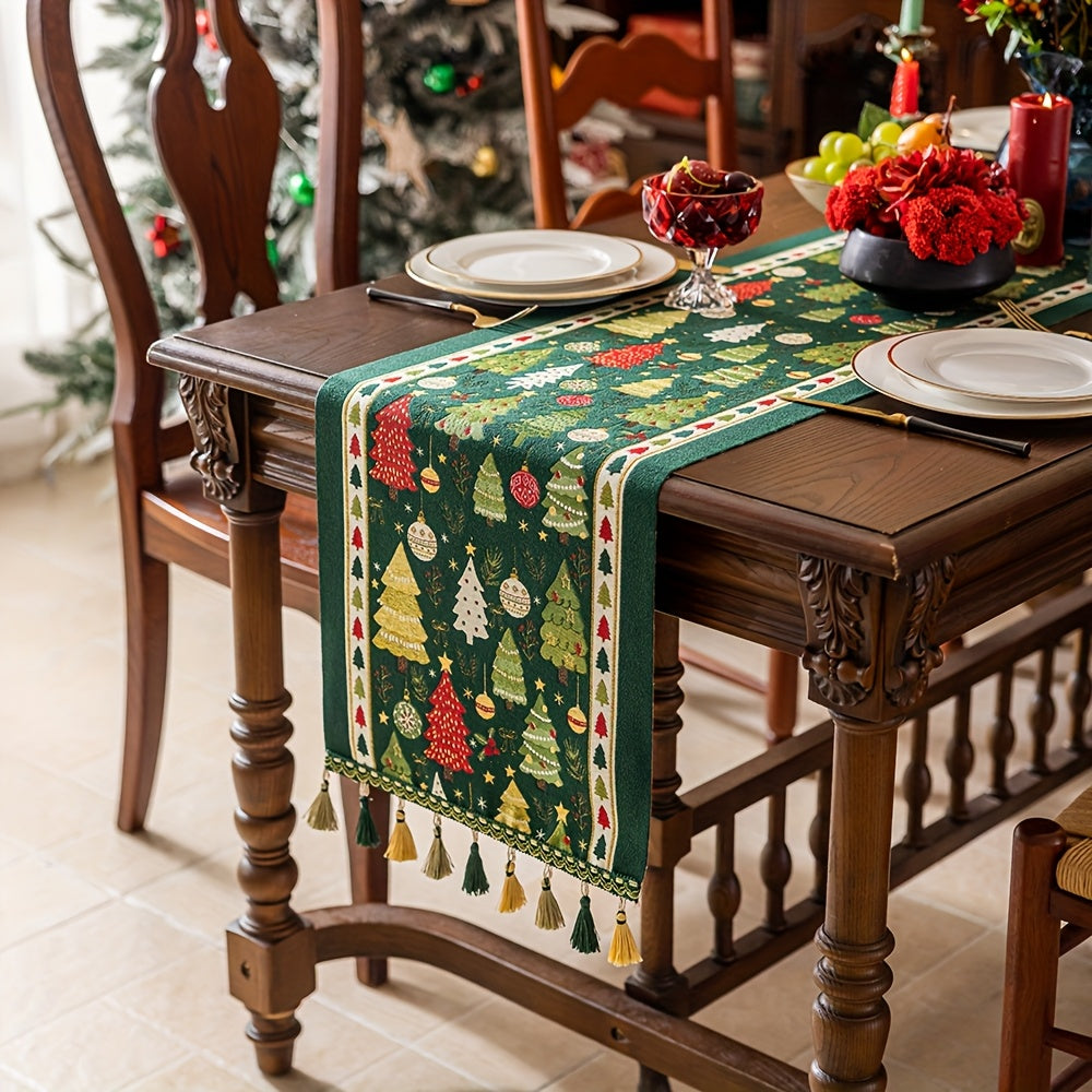 Caminho de Mesa Natalino Verde & Vermelho
