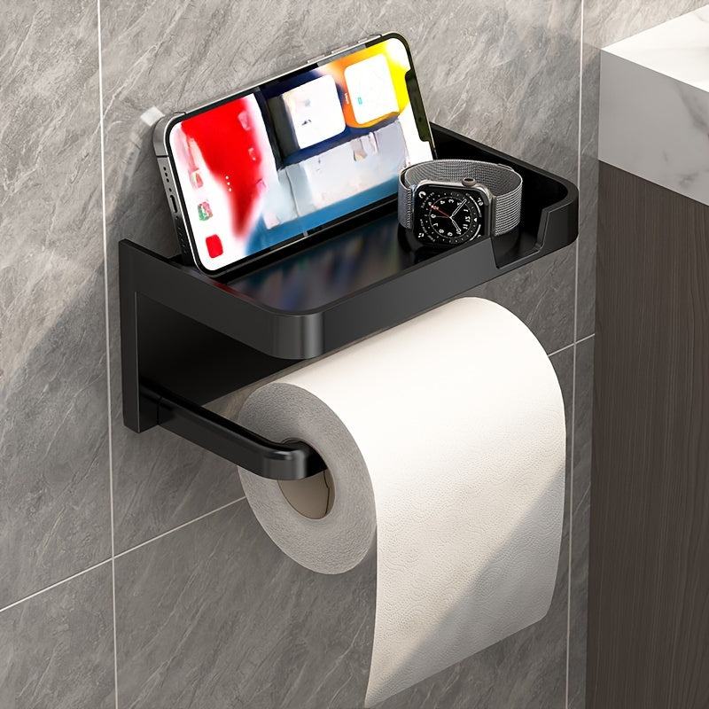 Suporte Adesivo para Papel Higiênico Com Prateleira para Celular