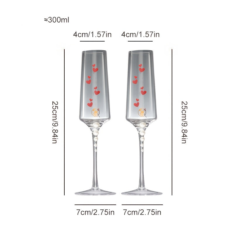 Taças de Cristal em Formato de Coração