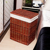 Cesto Vintage com Tampa e Trama Floral