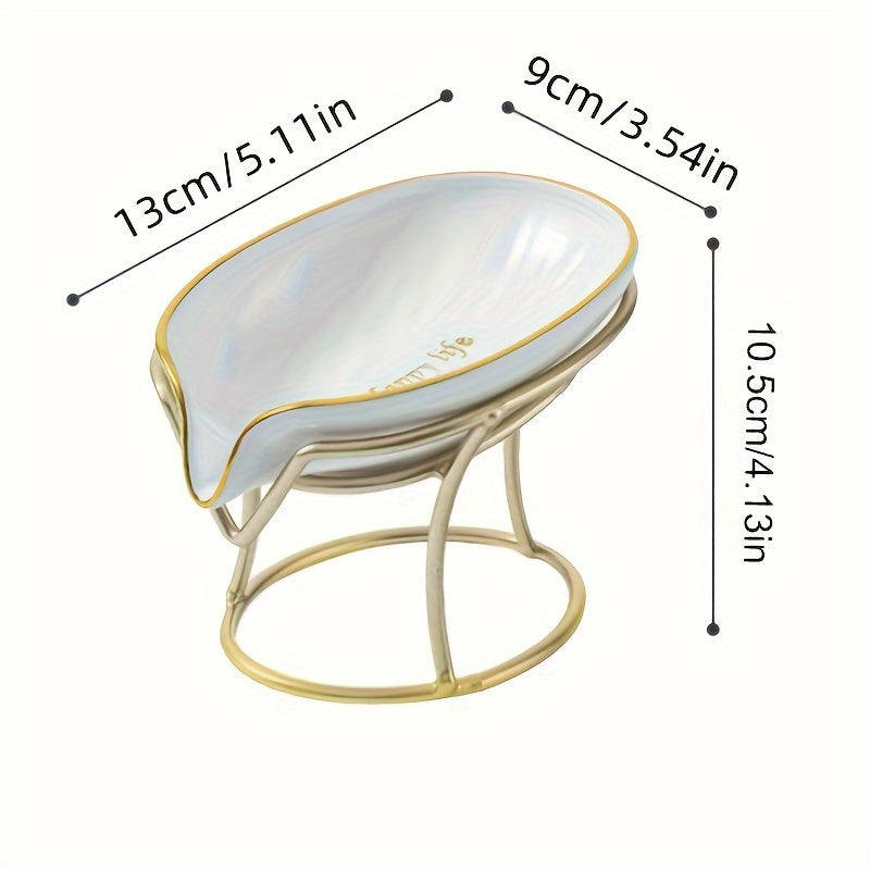 Porta-Sabonete Criativo com Design de Folha com Drenagem