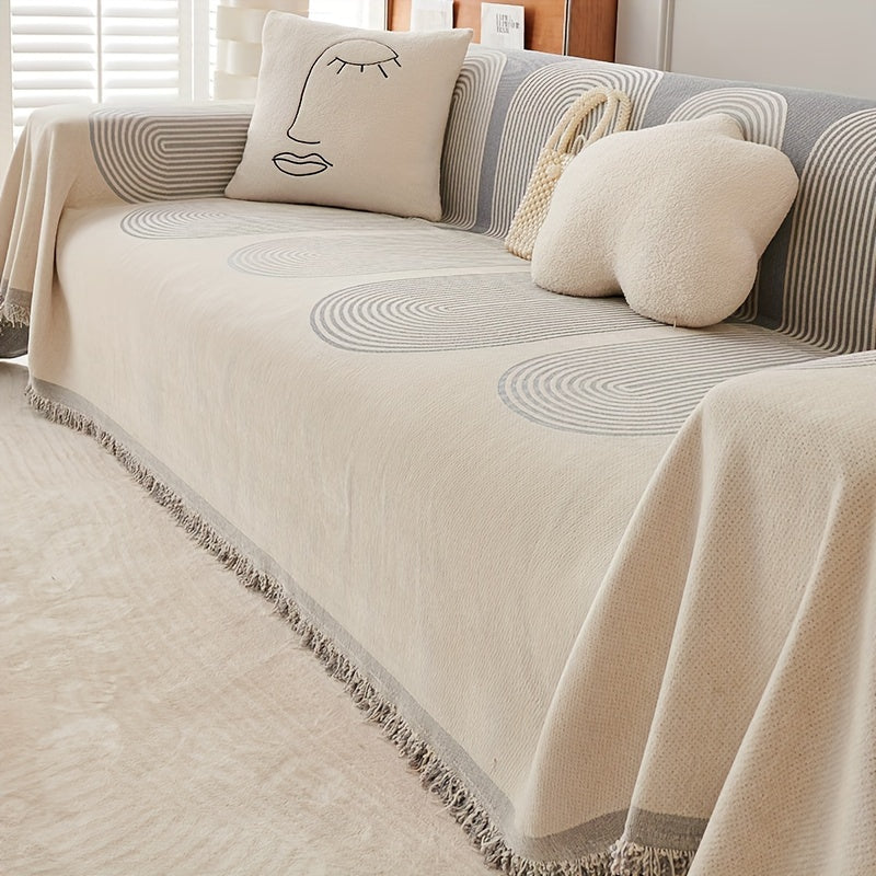 Manta Decorativa Boho em Chenille All-Season