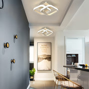 Luminária LED de Teto Embutida Quadrado Ajustável, Metal Polido e Difusor de Silicone