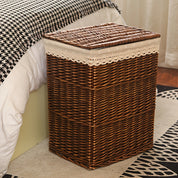Cesto Vintage com Tampa e Trama Floral