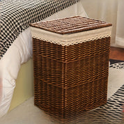 Cesto Vintage com Tampa e Trama Floral
