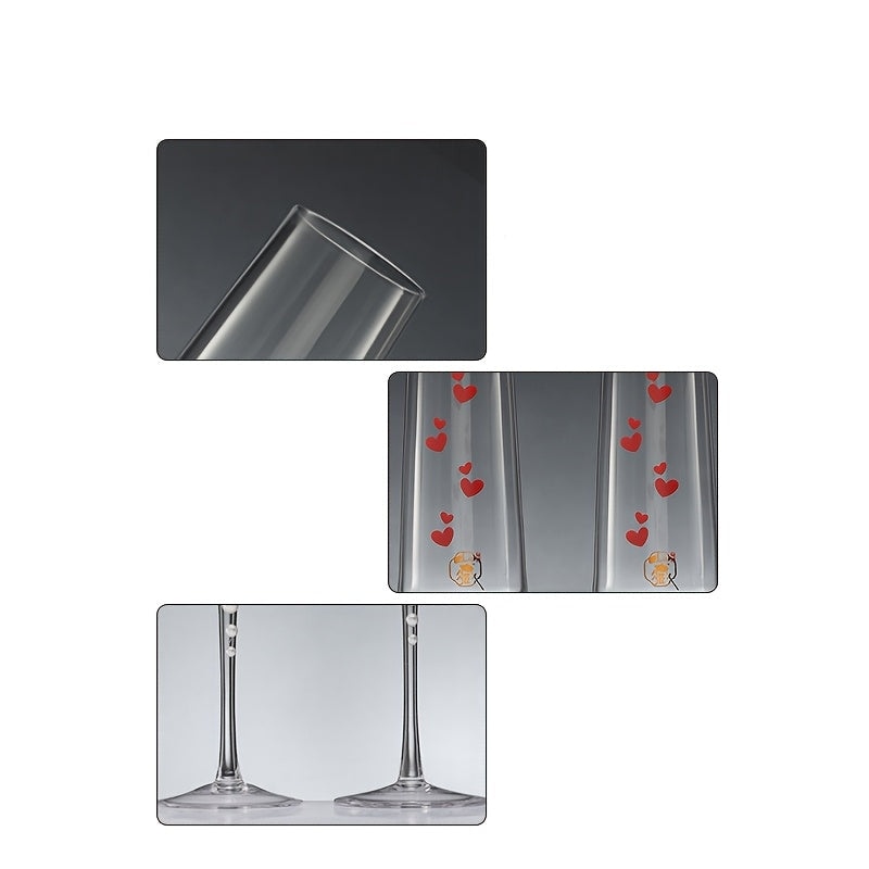 Taças de Cristal em Formato de Coração