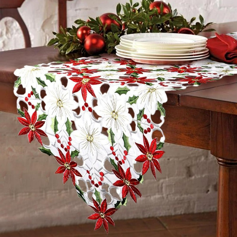 Caminho de Mesa Natalino Bordado