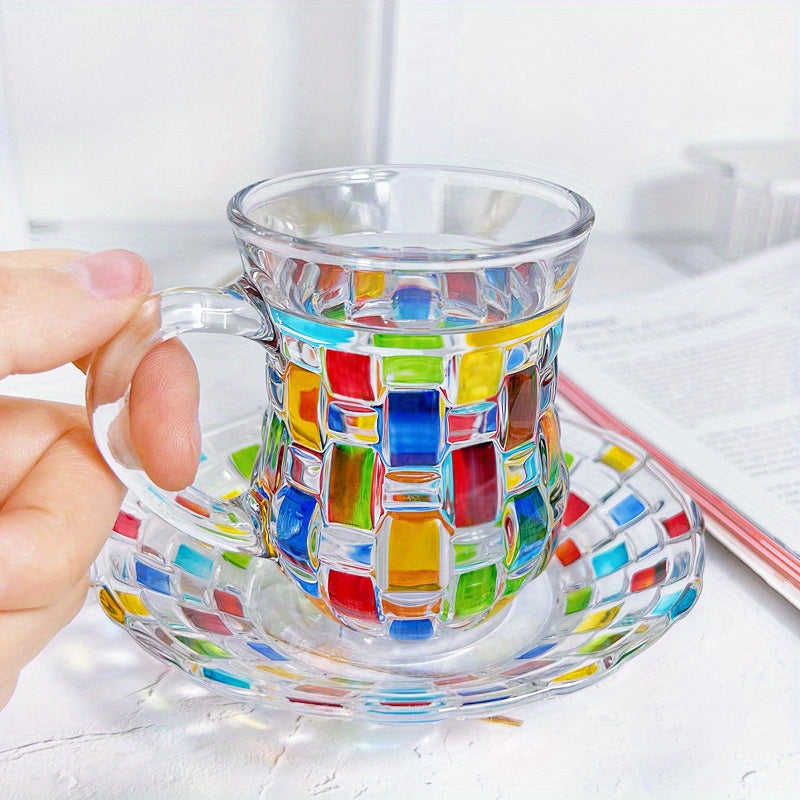 Conjunto Xícara e Pires Pintado à Mão