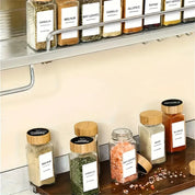 Kit Elegance Porta-Temperos com Tampa de Bambu em Vidro 15/24/36 unid.