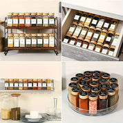 Kit Elegance Porta-Temperos com Tampa de Bambu em Vidro 15/24/36 unid.