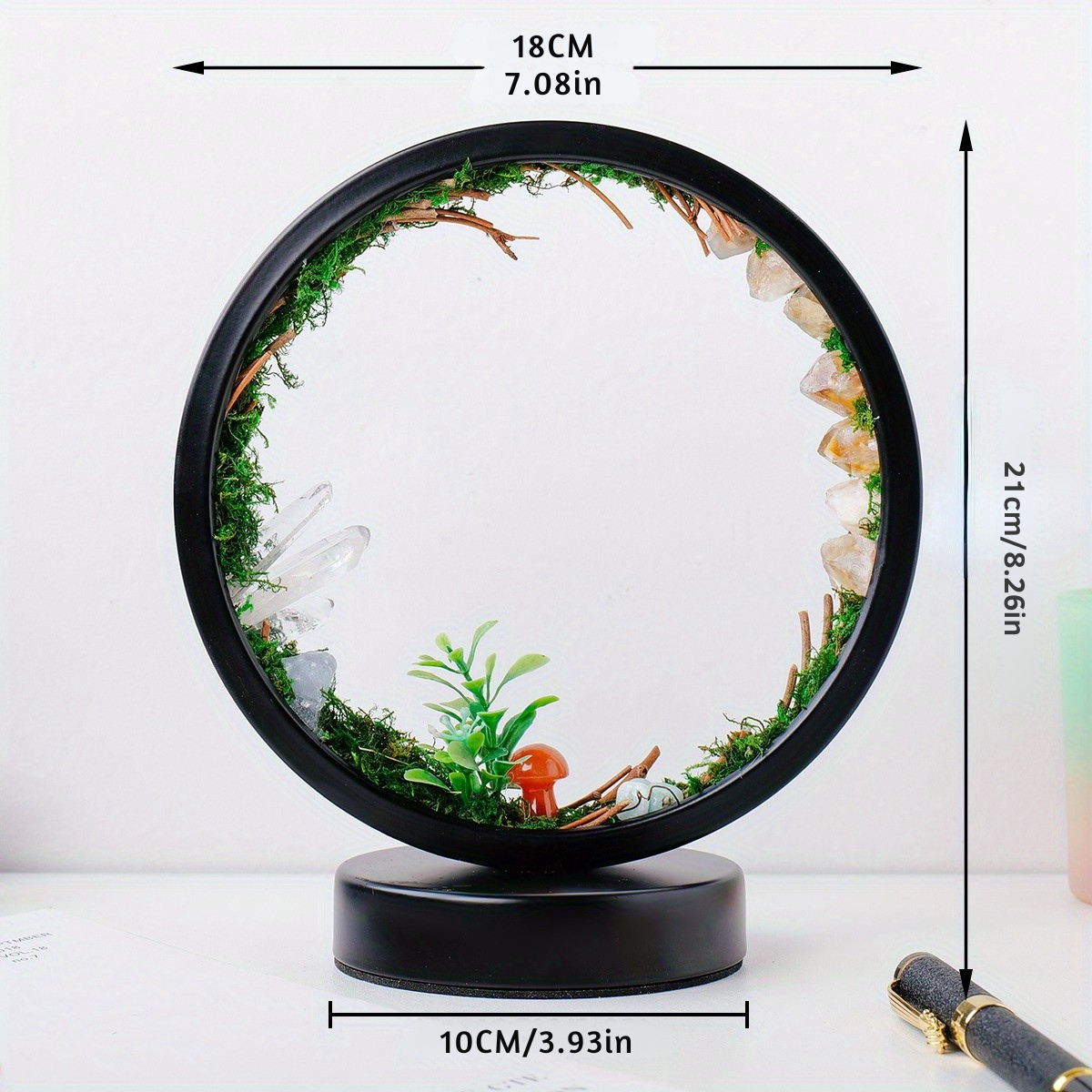 Luminária LED Recarrregável com Cristal Natural