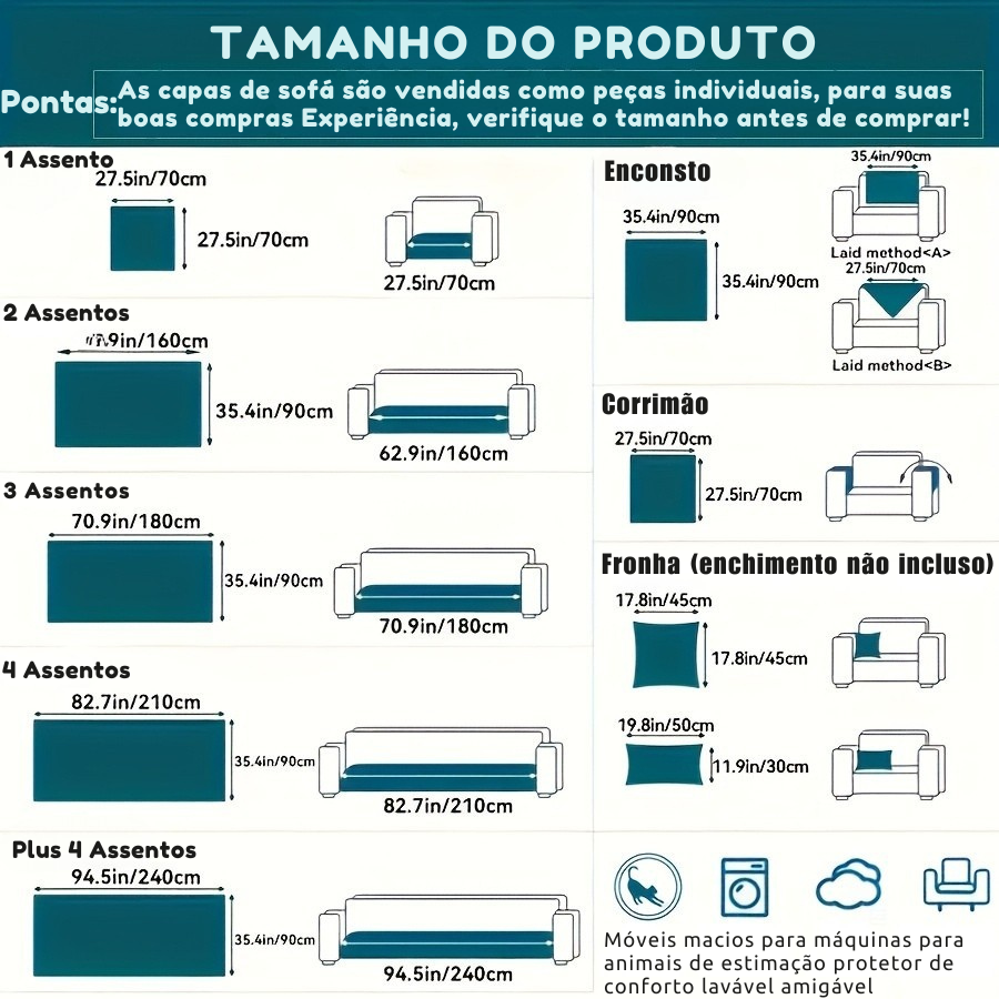 Capa de Sofá Plush Antiderrapante Luxo Moderno