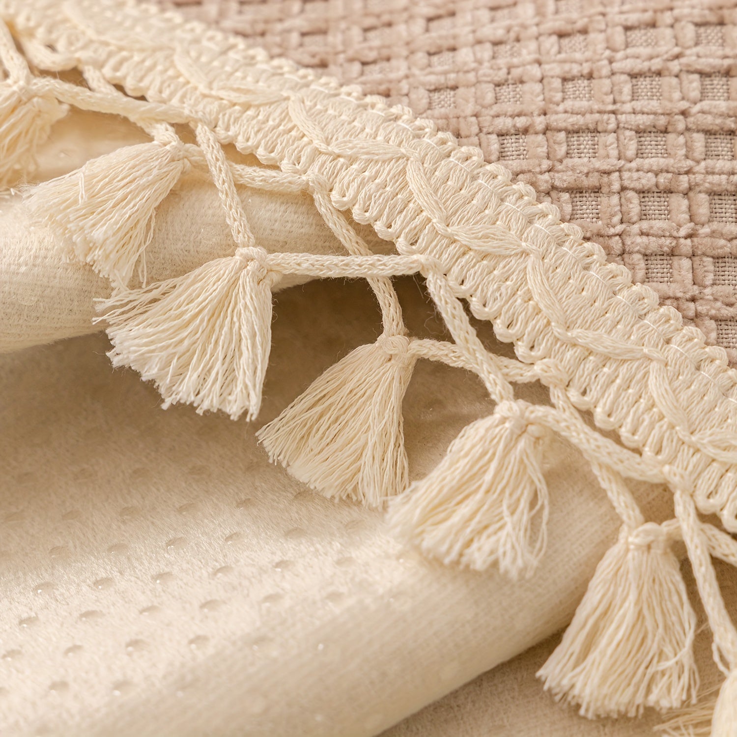 Capa de Sofá Clássica em Chenille com Franjas