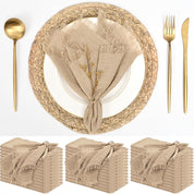 KIT de 36 Guardanapos de Gaze com Acabamento Dourado