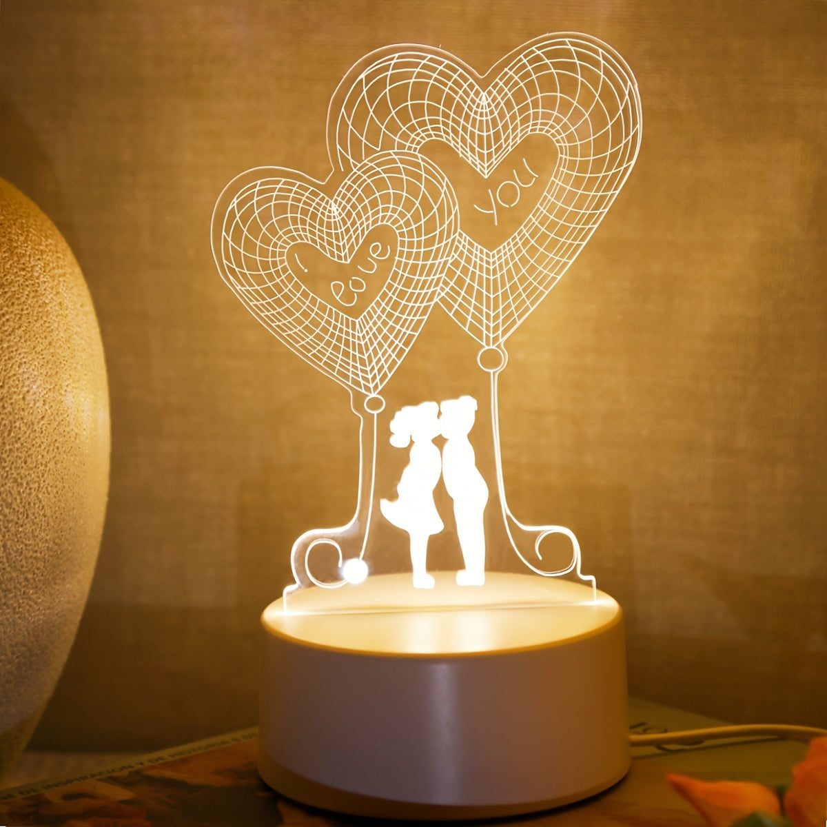 Luminária 3D LED para Casais