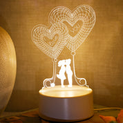 Luminária 3D LED para Casais