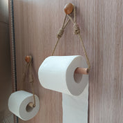 Porta-Papel Higiênico Rústico de Corda de Juta & Madeira