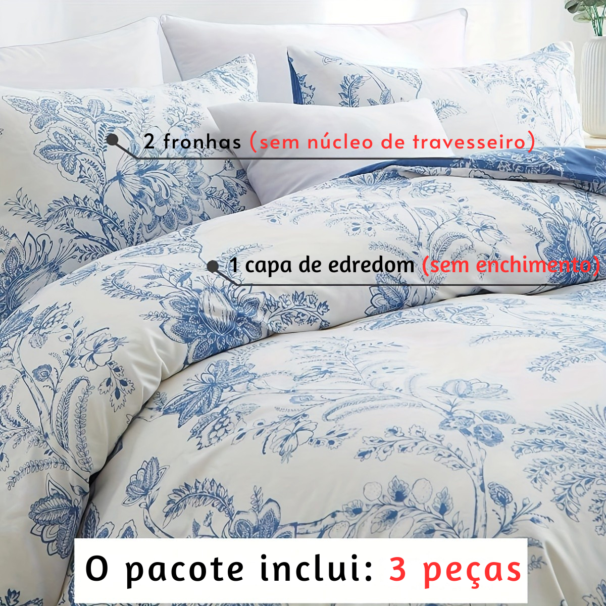 Jogo de Cama Azul Sereno