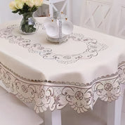 Toalha de Mesa Oval Bordada Design Europeu
