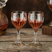 Conjunto de Taças de Luxo Exclusiva de Cristal com Haste Listrada