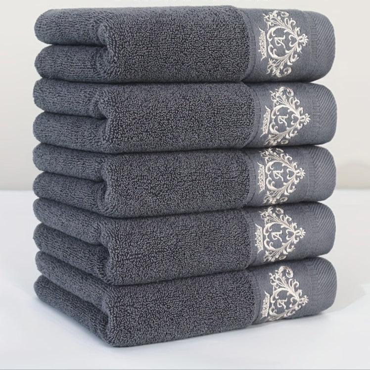 Conjunto de 5 Toalhas de Rosto Luxuosa 100% Algodão