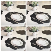 Jogo de Sousplats em Couro Antiderrapante Flor de Luxo