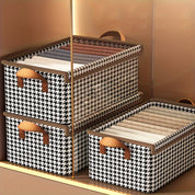 Caixa Organizadora Clássica Dobrável Houndstooth