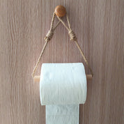 Porta-Papel Higiênico Rústico de Corda de Juta & Madeira