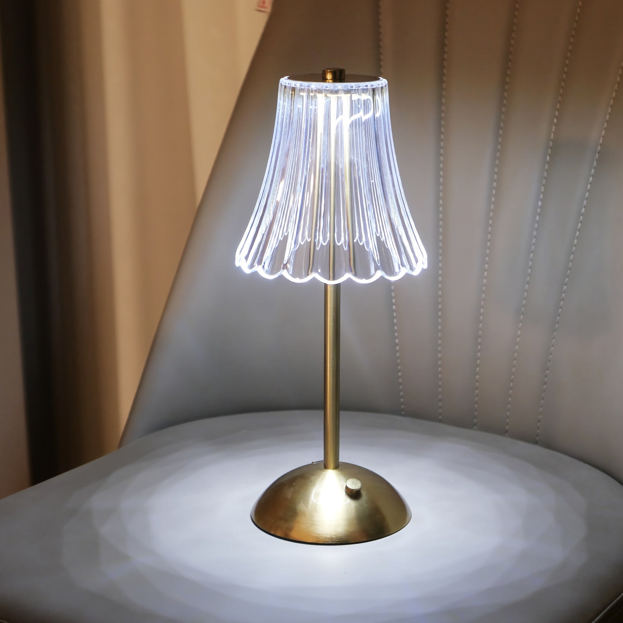 Luminária de Mesa Tricolor LED Cristal Touch