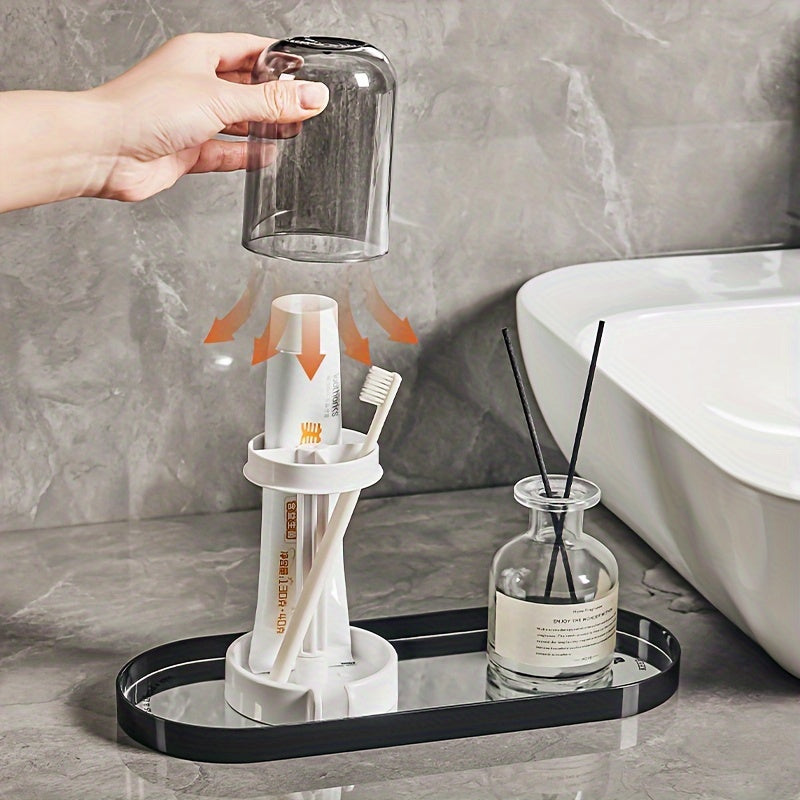 Suporte Multifuncional para Escova e Creme Dental com Drenagem