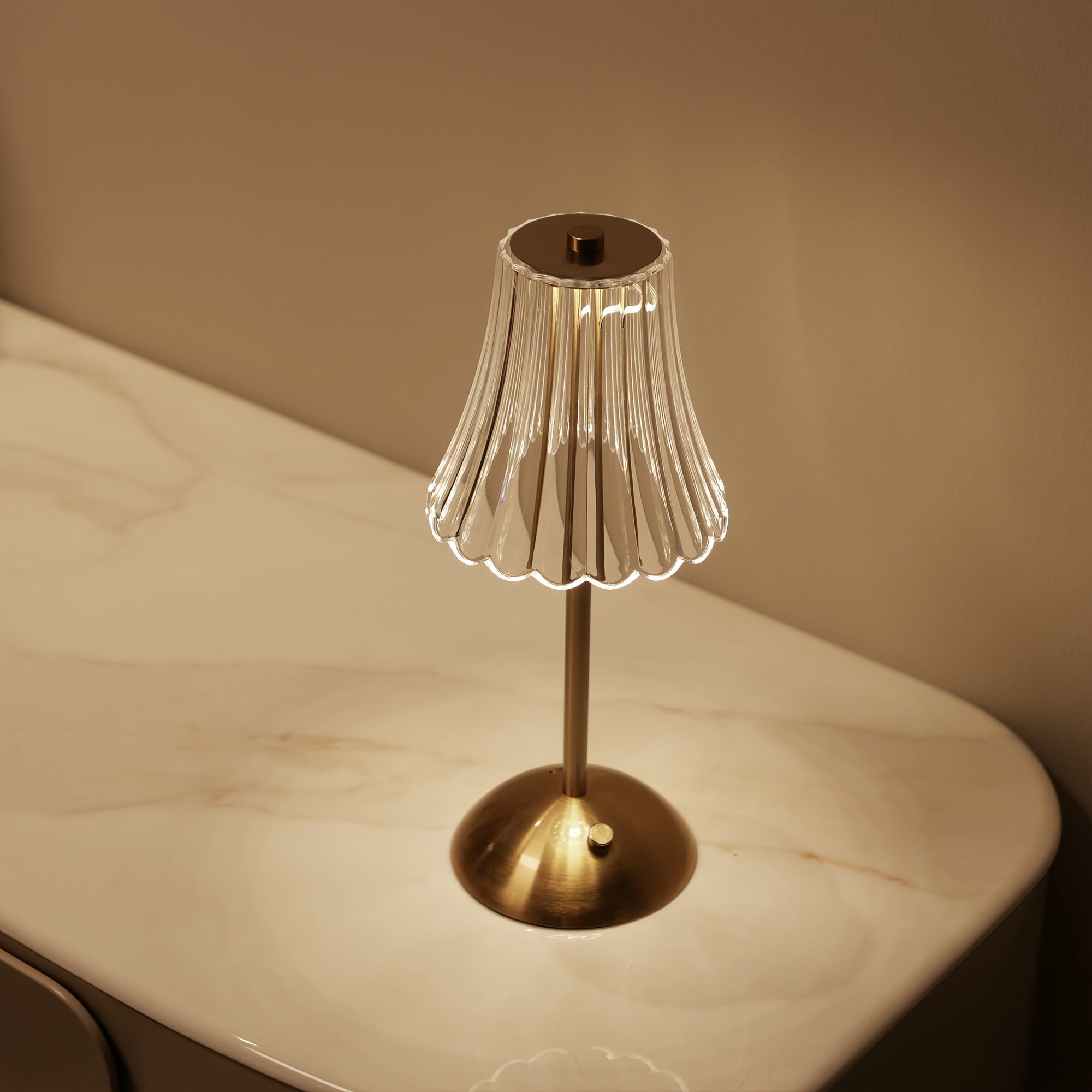 Luminária de Mesa Tricolor LED Cristal Touch