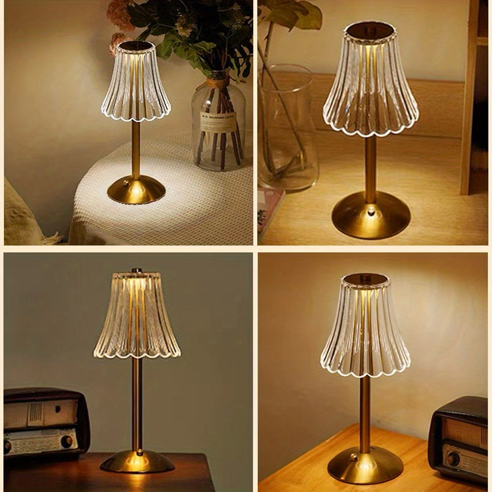 Luminária de Mesa Tricolor LED Cristal Touch