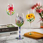 Taça de Cristal Elegante Design Exclusivo Pintada à Mão