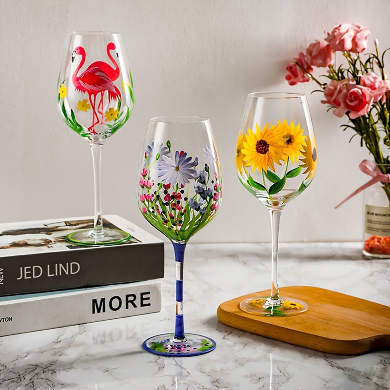 Taça de Cristal Elegante Design Exclusivo Pintada à Mão