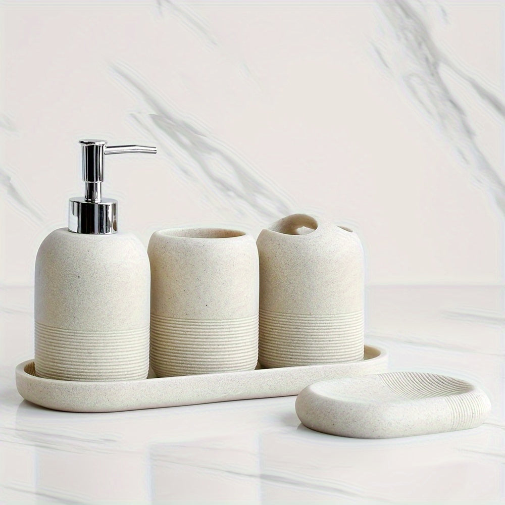 Kit de Banheiro Areia Luxuosa Dourada