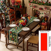 Caminho de Mesa Natalino Verde & Vermelho