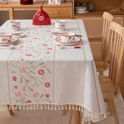 Toalha de Mesa Floral Retangular Elegância com Estampa de Rosas