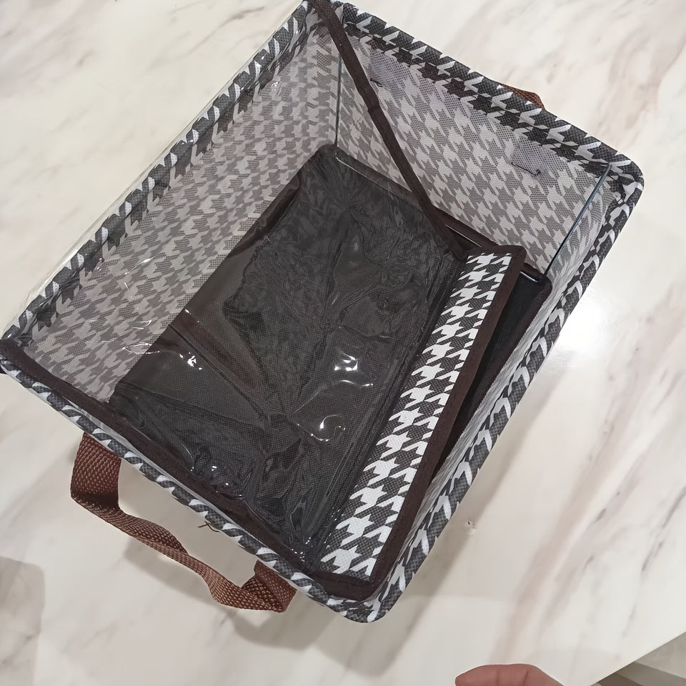 Caixa Organizadora Clássica Dobrável Houndstooth