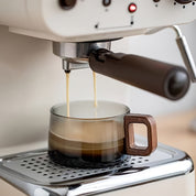 Conjunto de Xícaras de Café com Pires e Cabo de Madeira
