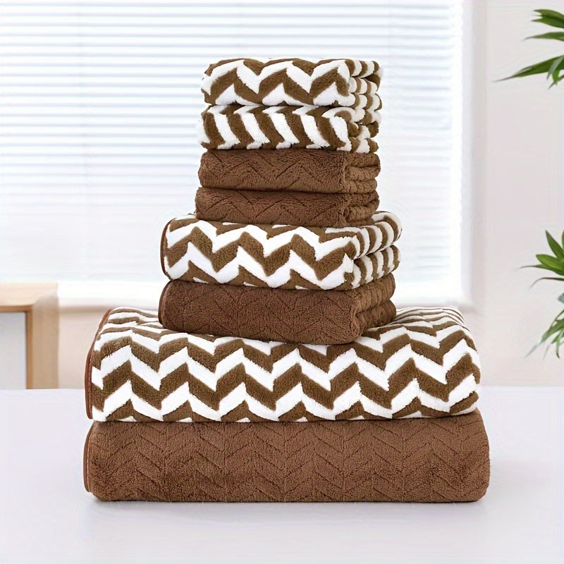 Kit 8 Toalhas com Estampa Chevron