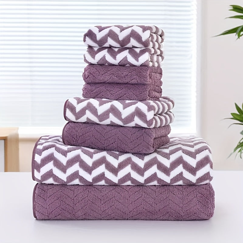 Kit 8 Toalhas com Estampa Chevron