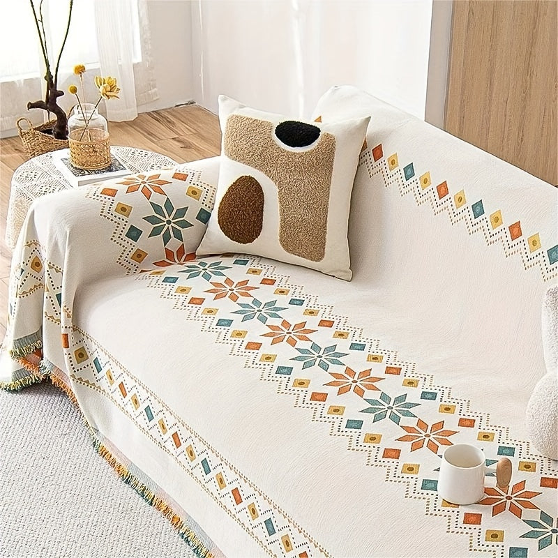 Capa de Sofá Estilo Boho Versátil Back Side