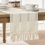 Caminho de Mesa Macramê Boho com Tassels