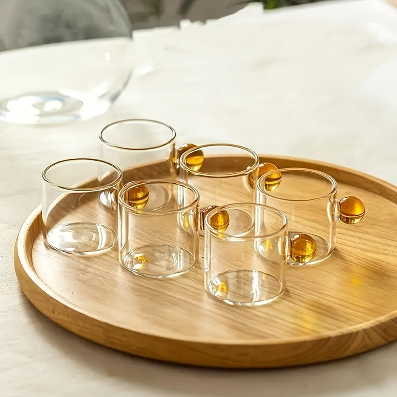 Conjunto de Xícaras de Vidro com Alça Esférica