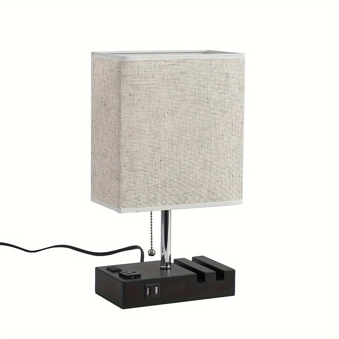 Luminária de Cabeceira LED 3 Cores, USB + Tomada AC Controle por Zíper