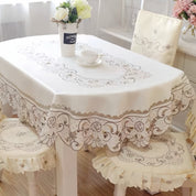Toalha de Mesa Oval Bordada Design Europeu