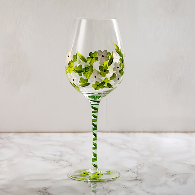 Taça de Cristal Elegante Design Exclusivo Pintada à Mão