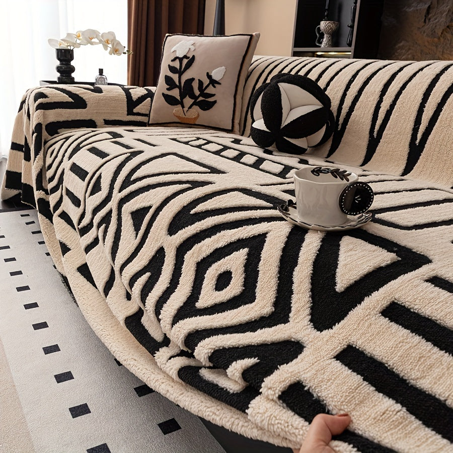 Manta de Sofá Luxuosa Sherpa Estilo Glam